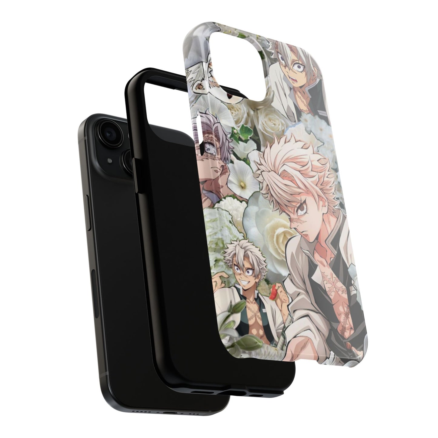 Anime-Inspired Tough Phone Case - Floral Design for Fans