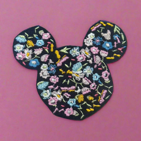 Mouse Head Embroidered Iron On Patch